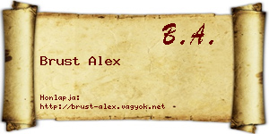 Brust Alex névjegykártya